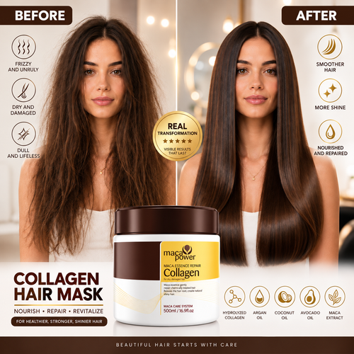 Collagen Hair Mask – Deep Repair & Hydration, 500 ml