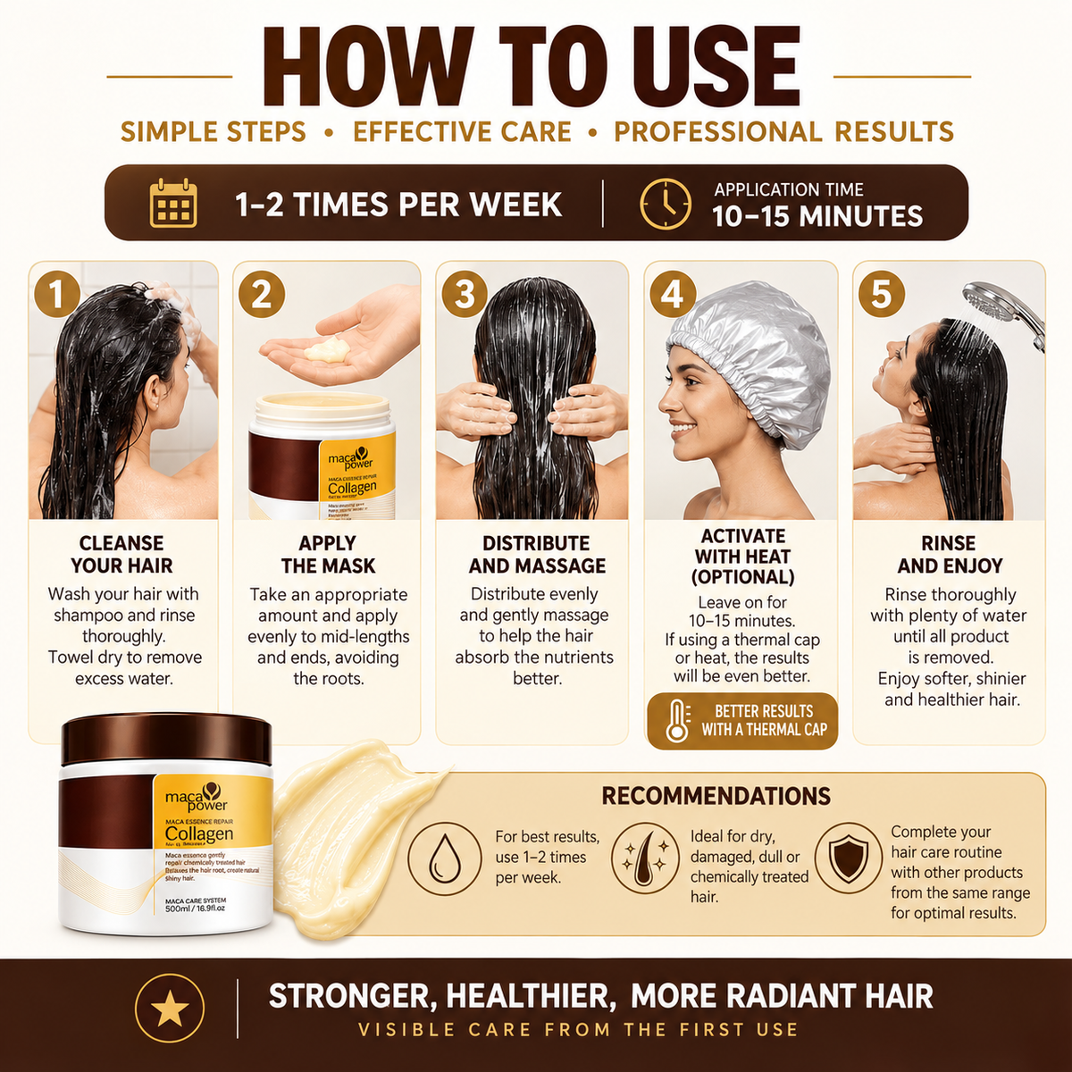 Collagen Hair Mask – Deep Repair & Hydration, 500 ml